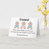 Nieuw geboren drieling Gepersonaliseerd Kaart (Gele Bloem)