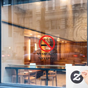 NIEUW! 🚭 Geen Roken Vaping Cling - 24x24 Vierkant Raamsticker