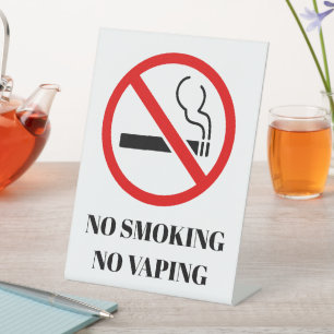NIEUW! 🚭 Geen roken Vaping voetstuk teken - 6 "X  Reclamebord Met Voetstuk