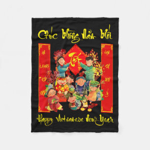 Nieuw Gelukkig Vietnamees Chuc Mung Nam Fleece Deken