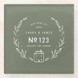 Nieuw getrokken huishand bloemen glazen onderzetter