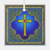 NIEUW Glaskruis Glas Ornament (Voorkant)