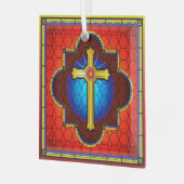 NIEUW Glass Cross Glass Ornament (Voorkant links)