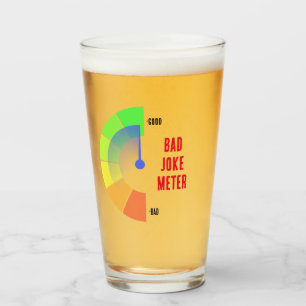 NIEUW! Glazen beker Bad Joke Meter - Maat 16oz