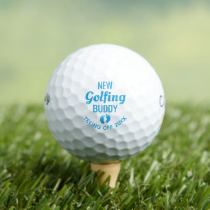 Nieuw Golfmaatje, Aangepaste Baby Boy Aankondiging Golfballen