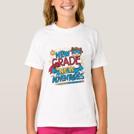 "Nieuw grade nieuw avontuur".Terug naar school hel T-shirt