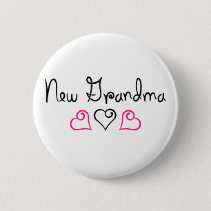 Nieuw Grandma Pink Black Hearts Ronde Button 5,7 Cm