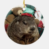 NIEUW!  Groundhog Moses kerstversiering Keramisch Ornament (Achterkant)
