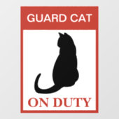 NIEUW! Guard Cat On Duty - Grappige waarschuwing v Raamsticker (Vel)