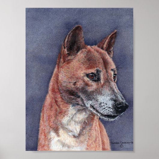 Nieuw-Guinea Singing Dog Portrait Poster (Voorkant)