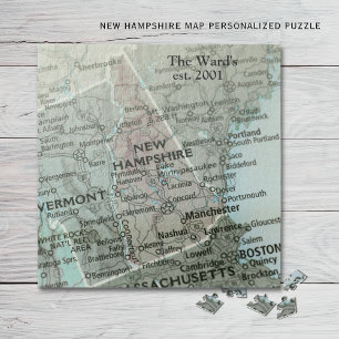 Nieuw-Hampshire Staatskaartpuzzel   Granite State  Legpuzzel
