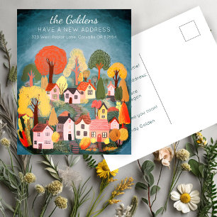 Nieuw Home Adres Bewegende Schattigee Country Vill Briefkaart