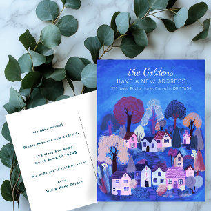 Nieuw Home Adres Bewegende Schattigee Country Vill Briefkaart