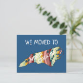 NIEUW HOME ADRES North Carolina State Map Briefkaart (Staand voorkant)