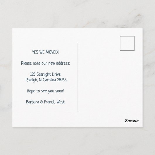 NIEUW HOME ADRES North Carolina State Map Briefkaart (Achterkant)