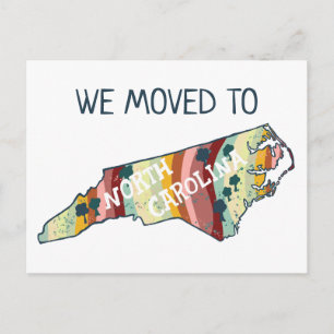 NIEUW HOME ADRES North Carolina State Map Briefkaart