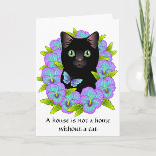 Nieuw Home Gefeliciteerd Kaart - Bloemenkat schatt