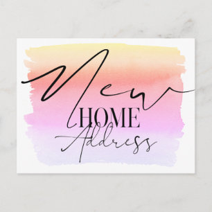 Nieuw Home Moderne Waterverf Nieuw Adres Briefkaar Briefkaart