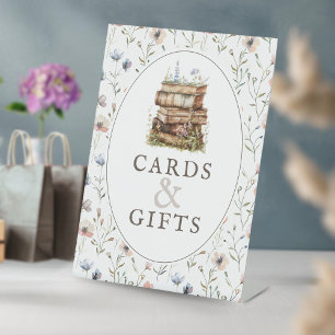 Nieuw hoofdstuk baby shower wildflower kaarten & g reclamebord met voetstuk