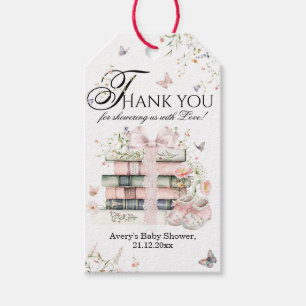 Nieuw hoofdstuk Begin Boek Wildflower Baby Meisje Cadeaulabel