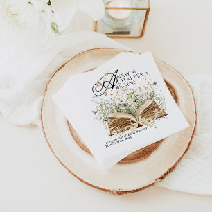 Nieuw hoofdstuk Begin boek Wildflower Baby shower Servet