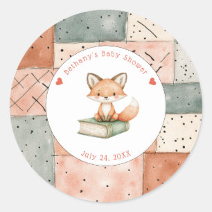 Nieuw hoofdstuk begint Baby shower Storybook Ronde Sticker