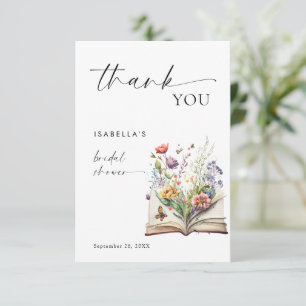 Nieuw Hoofdstuk Begint Bloemenboek Bruidsfeest Bedankkaart