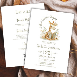 Nieuw hoofdstuk begint boek Baby shower QR-code Kaart