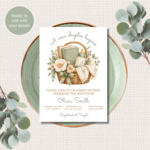Nieuw Hoofdstuk Begint Boeken Baby Shower Uitnodig
