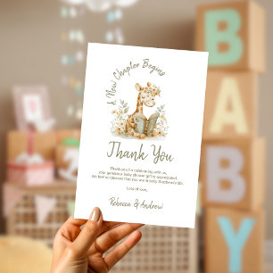 Nieuw Hoofdstuk Begint Giraffe Verhalenboek Baby S Bedankkaart