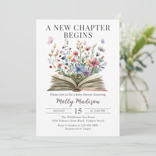 Nieuw hoofdstuk begint met Baby shower Kaart (Staand voorkant)