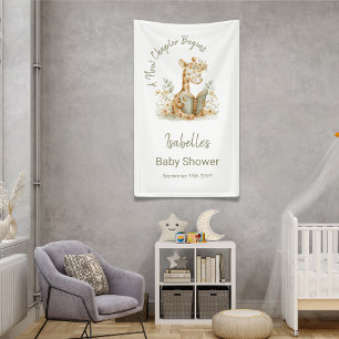 Nieuw hoofdstuk begint met Bookish Giraffe Baby sh Spandoek
