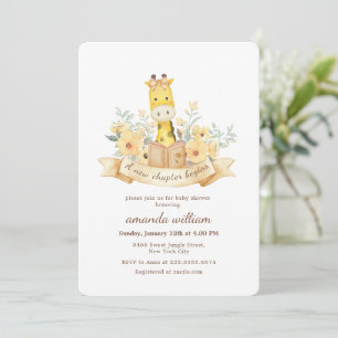 Nieuw Hoofdstuk Begint Safari Giraffe Baby Shower Kaart
