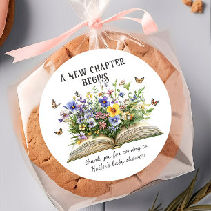 Nieuw Hoofdstuk Begint Verhalenboek Baby Shower St Ronde Sticker