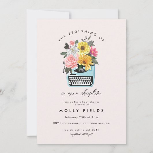 Nieuw Hoofdstuk boekt literair het Schrijven Baby  Kaart (Voorkant)