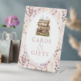 Nieuw hoofdstuk douche wildflower kaarten & gesche reclamebord met voetstuk