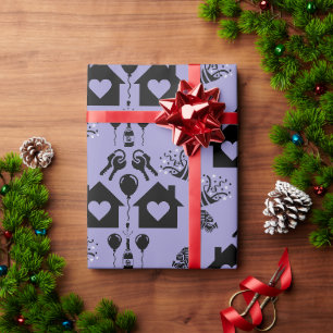 Nieuw huis huis verwarming welkom cadeaupapier