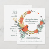 Nieuw huis in Florida Aardbei Kerstkrans Aankondiging (Voorkant / Achterkant)