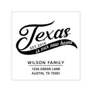 Nieuw huis in Texas Retouradres Rubber Stempel