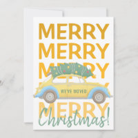 Nieuw huis Kerstboom auto moderne vakantie verhuiz