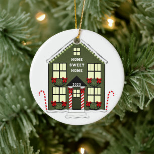 Nieuw Huis Kerstmis Collectible Keramisch Ornament