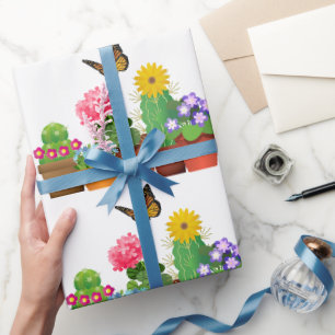 Nieuw huis Nieuwe tuin Bloempot Ambacht  Cadeaupapier