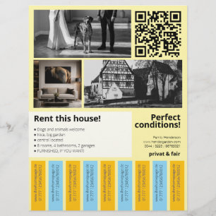 Nieuw huis te huur - stroken afscheuren flyer