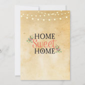 Nieuw huis verwarming Zoete Thuis Sleutel Uitnodig Kaart (Achterkant)