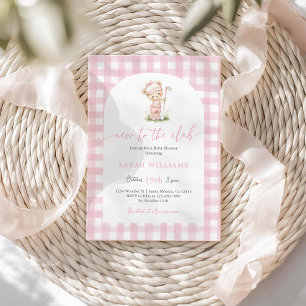 Nieuw in de Club Baby Shower Meisje Uitnodiging