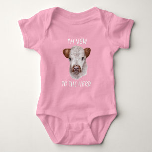 Nieuw in de Kudde Schotse Hoogland Kalf Baby Baby Romper