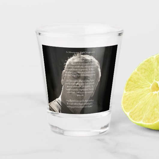 NIEUW! In Geheugen van - Shot Glass - Witte Tekst Shot Glas (Voorkant)