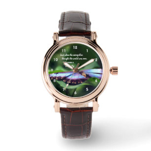 Nieuw Inspirerend citaat beginnings Butterfly Horloge