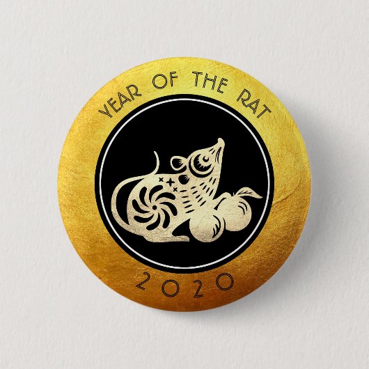 Nieuw jaar 2020 Papier-snit 2 RB Ronde Button 5,7 Cm (Voorkant)