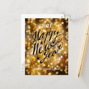 NIEUW JAAR 2021 Bedrijfs Festive Gold Feestdagenkaart